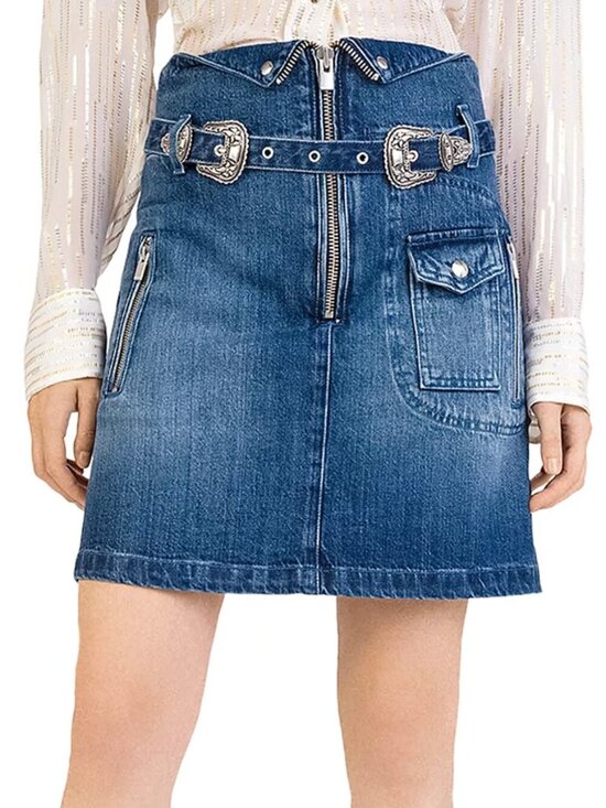 The Kooples Dresses & Skirts - The Kooples Western Double Buckle Denim Mini Skirt Size S